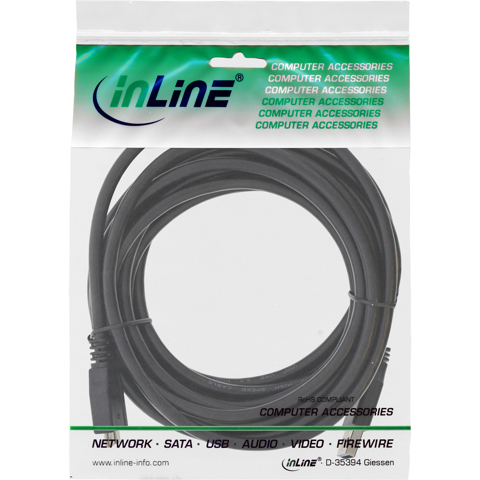INLINE USB 3.0 Kabel A Stecker an Micro B Stecker schwarz 5m