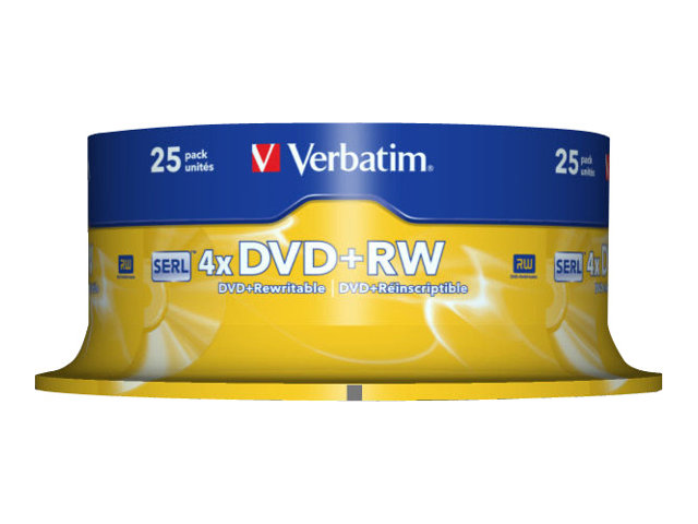 Verbatim 25 x DVD+RW - 4.7 GB 4x - mattsilber