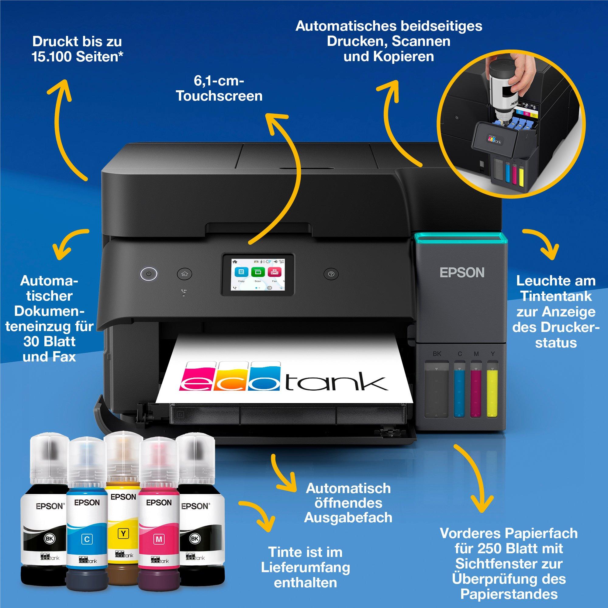 EPSON EcoTank ET4950 4 in 1 TintenstrahlMultifunktionsdrucker schwarz