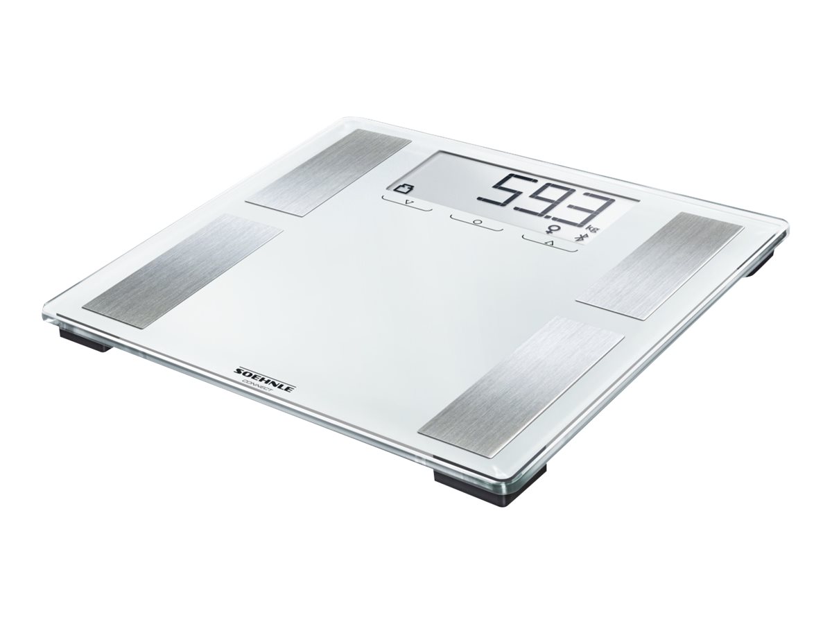 Soehnle Shape Sense Connect 100 Elektronische Personenwaage 180 kg 100 g Silber kg lb ST Rechteck