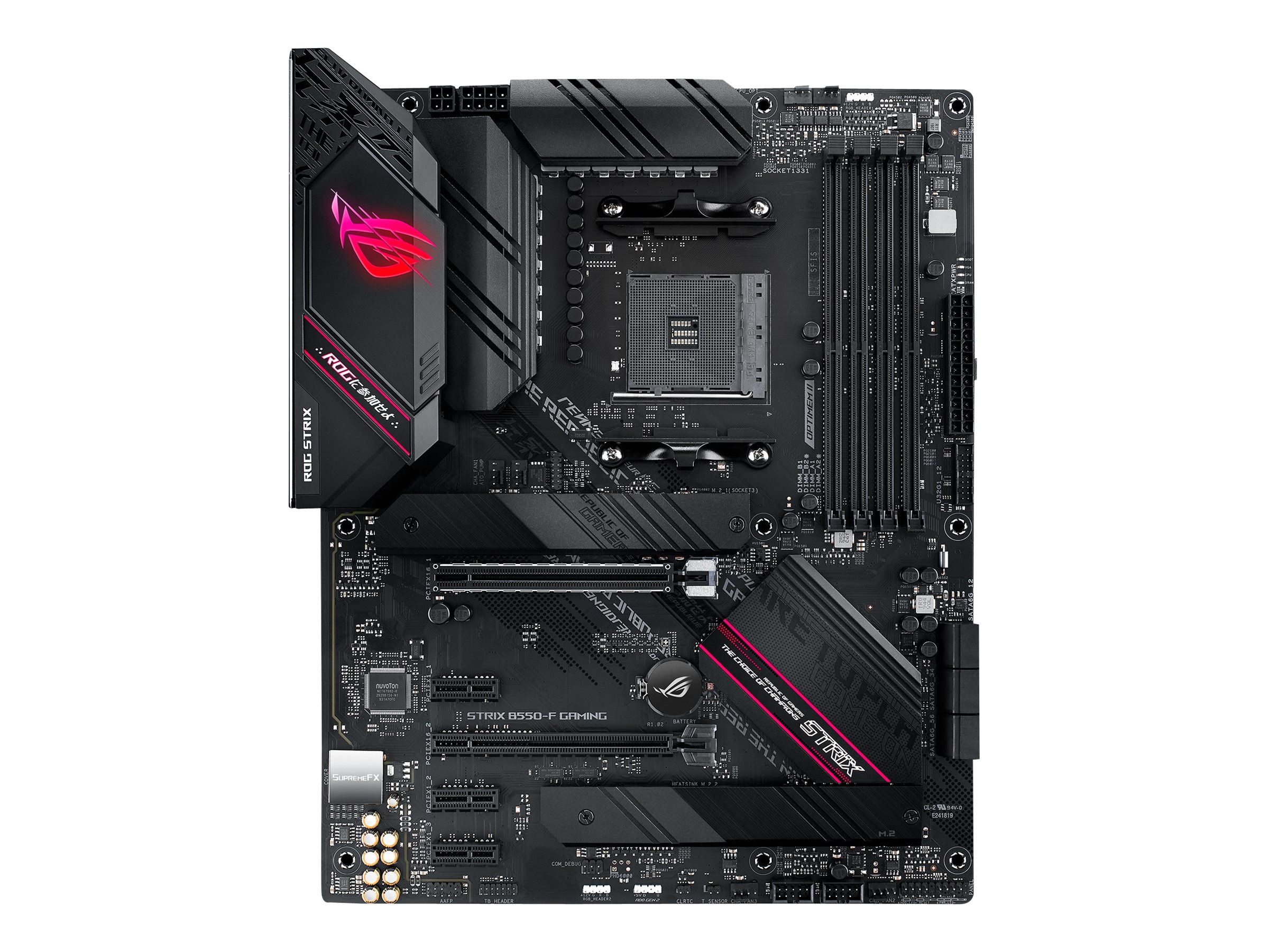 ASUS ROG STRIX B550-F GAMING ATX MB PCIe 4.0-ready dual M.2 USB3.2 Gen 2 Type-C plus HDMI2.1 and DisplayPort1.2 output support ASUS ROG STRIX B550-F GAMING ATX MB PCIe 4.0-ready dual M.2 USB3.2 Gen 2 Type-C plus HDMI2.1 and DisplayPort1.2 output support