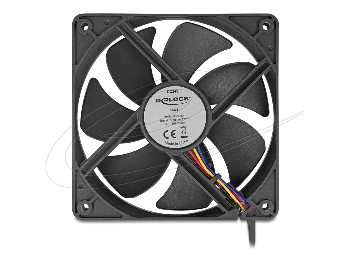 DELOCK Axiallufter 24 V DC 120 x 120 x 25mm schwarz
