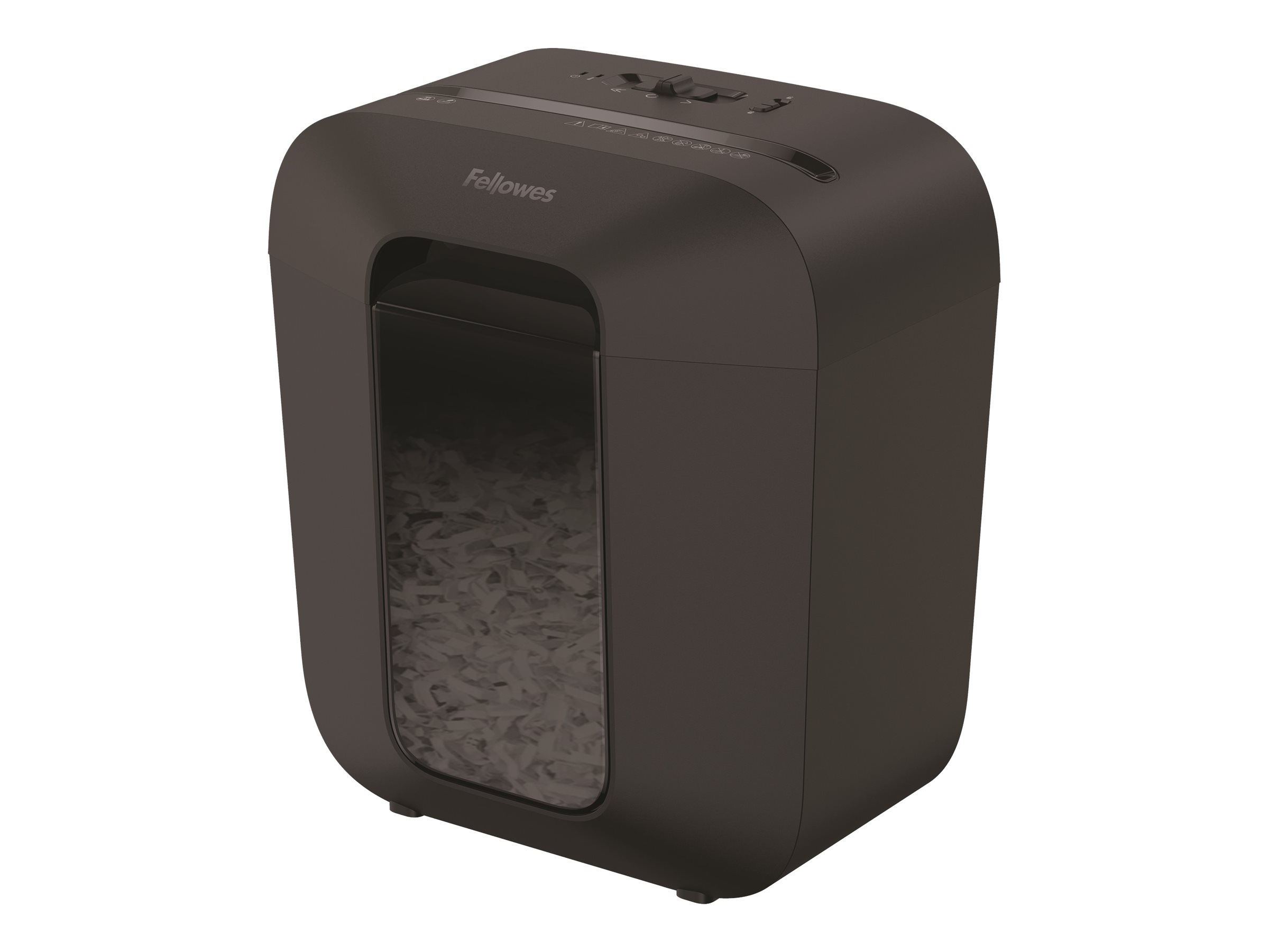 Fellowes Powershred LX25 Aktenvernichter mit Partikelschnitt P-4, 4 x 37 mm, bis 6 Blatt, schwarz Fellowes Powershred LX25 Aktenvernichter mit Partikelschnitt P-4, 4 x 37 mm, bis 6 Blatt, schwarz