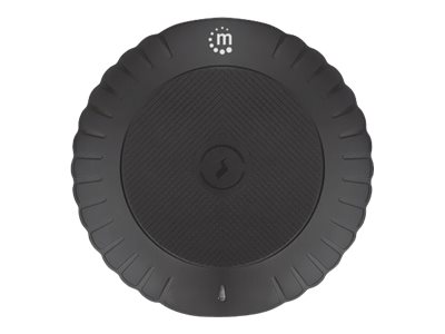 MANHATTAN Kabelloses Induktionsladegerät 5W Qi-zertifizierter Wireless Charger sichere Ladung mit 5 W 5 V/1 A rundes Ladepad schwarz