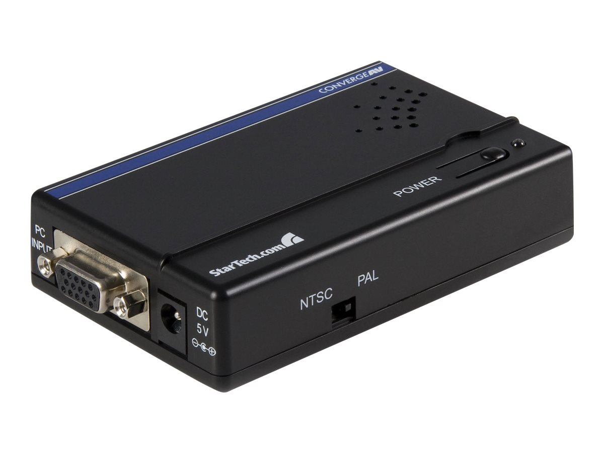 StarTech.com VGA auf Composite oder S-Video Konverter / Adapter bis zu max. 1600x1200 - Videokonverter - Schwarz