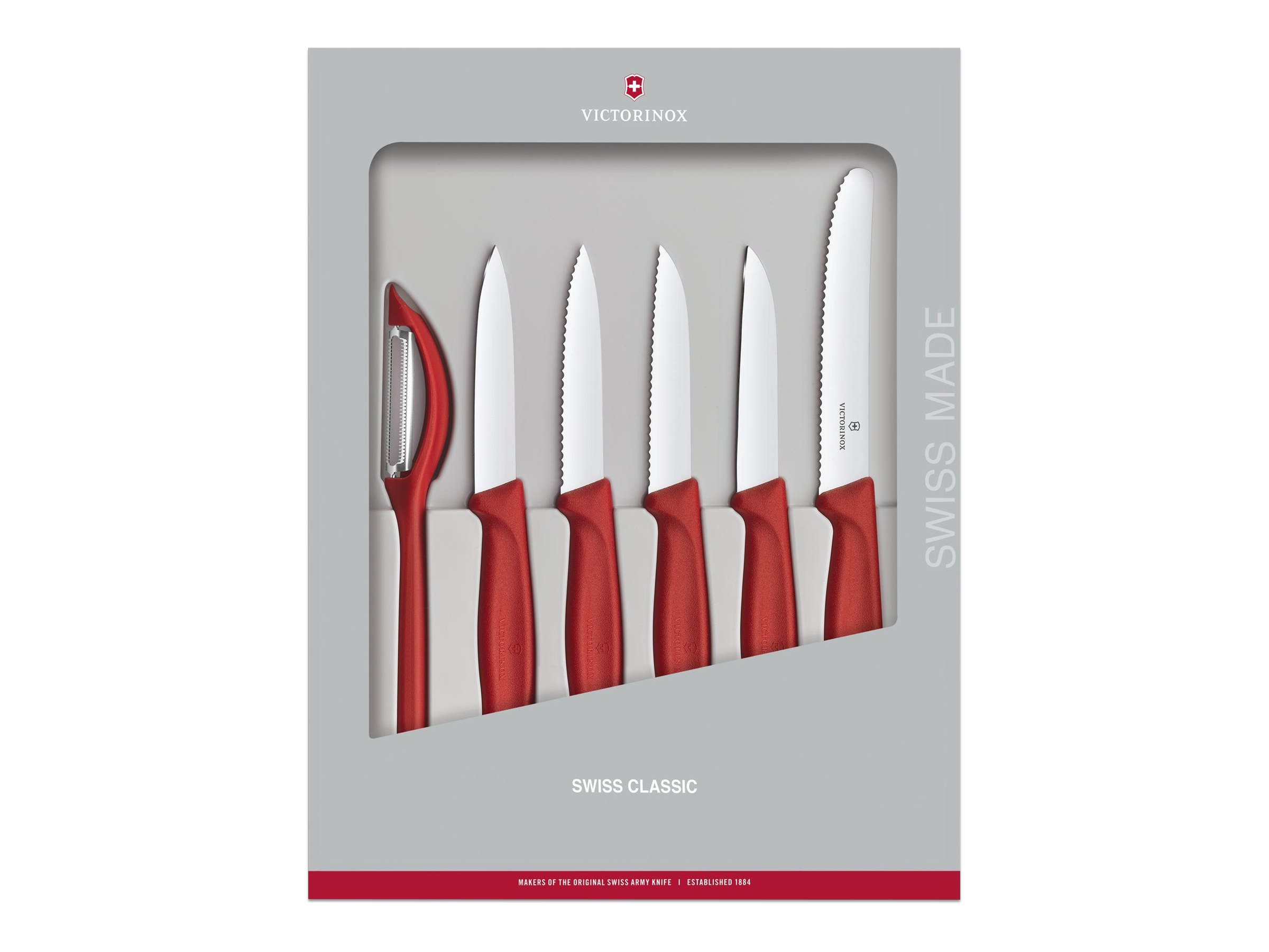 Victorinox V-6.71 11.6G Swiss Classic Gem?semesser-Set, 6-teilig, rot Victorinox V-6.71 11.6G Swiss Classic Gem?semesser-Set, 6-teilig, rot