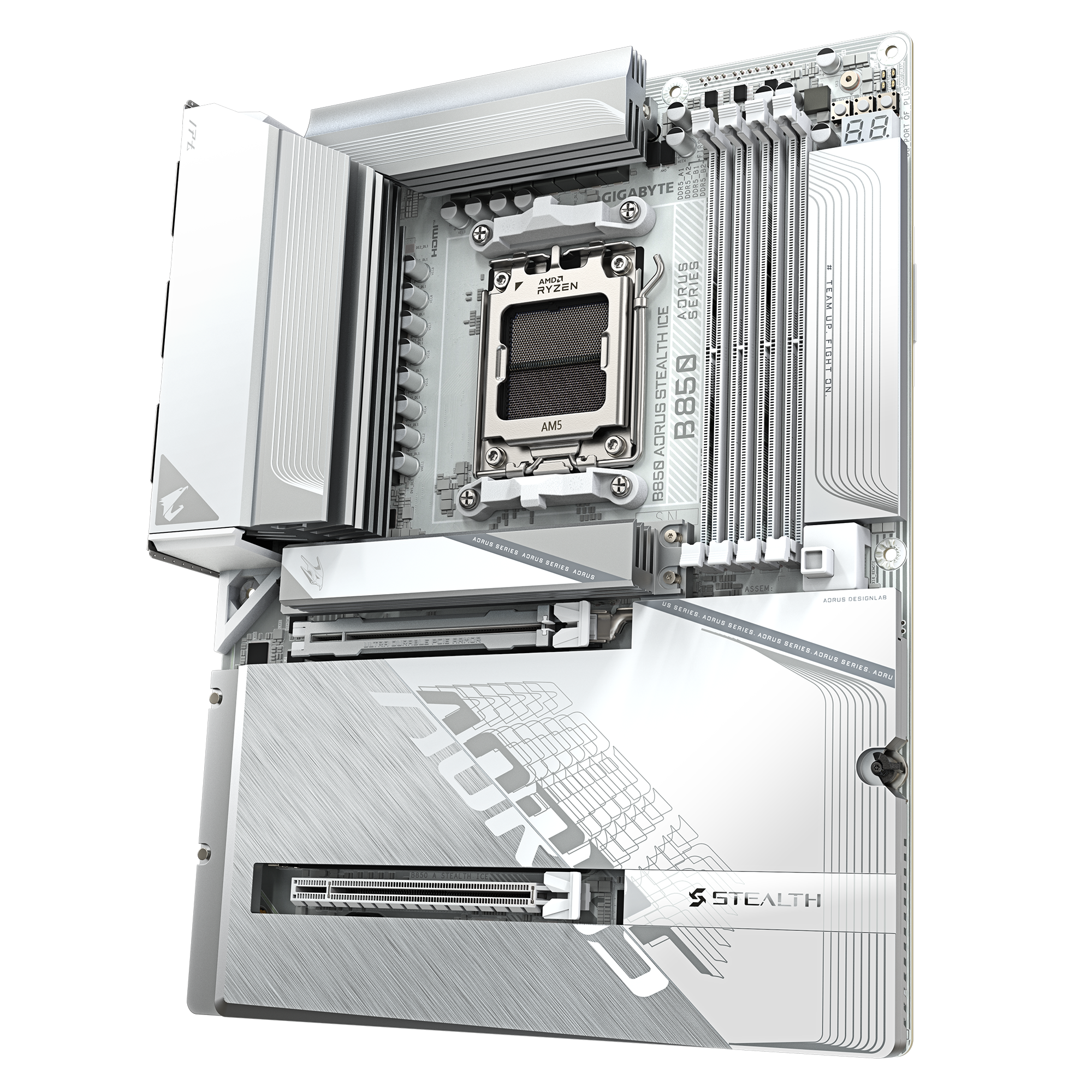 GIGABYTE B850 A STEALTH ICE AM5 MB 4xDDR5 2xSATA 3xM2
