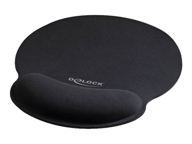 Delock Mauspad mit Handballenauflage rund schwarz