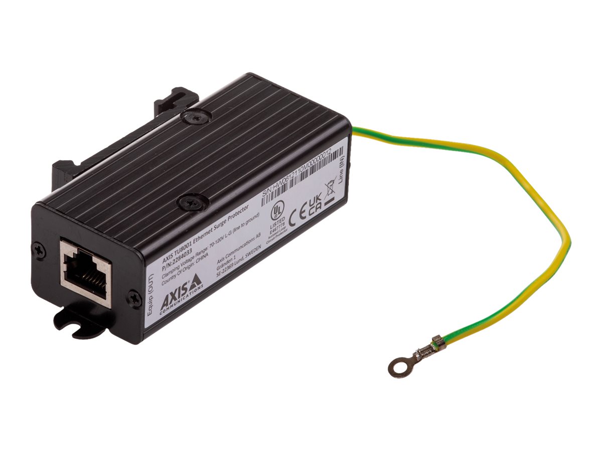 AXIS TU8001 ETHERNET SURGE PROTECTOR Überspannungsschutz, bis 10kV, für Netzwerkkomponenten, Innen, PoE bis 95W, 1000BASE-T