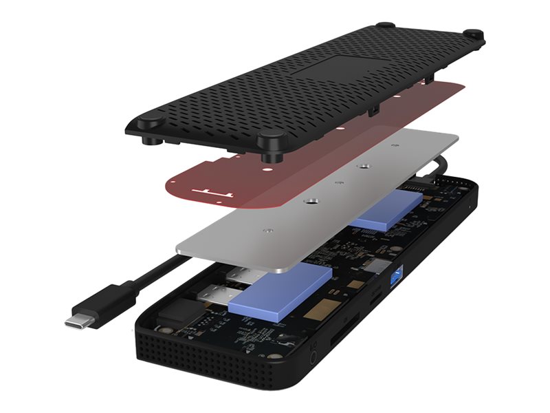 ICY BOX IB-DK2116-C USB Type-C DockingStation mit dreifacher Videoausgabe HDMI und DisplayPort unterstuetzen bis zu 4K 60 Hz