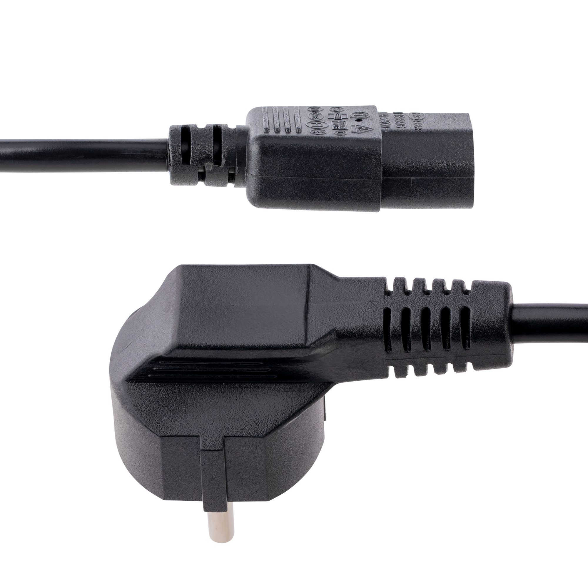 STARTECHCOM 3m 10ft Computer Power Cord 18AWG EU Schuko to C13 10A 250V Black Replacement AC PC Power Cord TVMonitor Power Cable