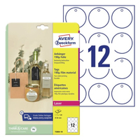 AVERY Zweckform Hängeetiketten weiß 60,0 x 60,0 mm blanko, kreisförmig, 120 St