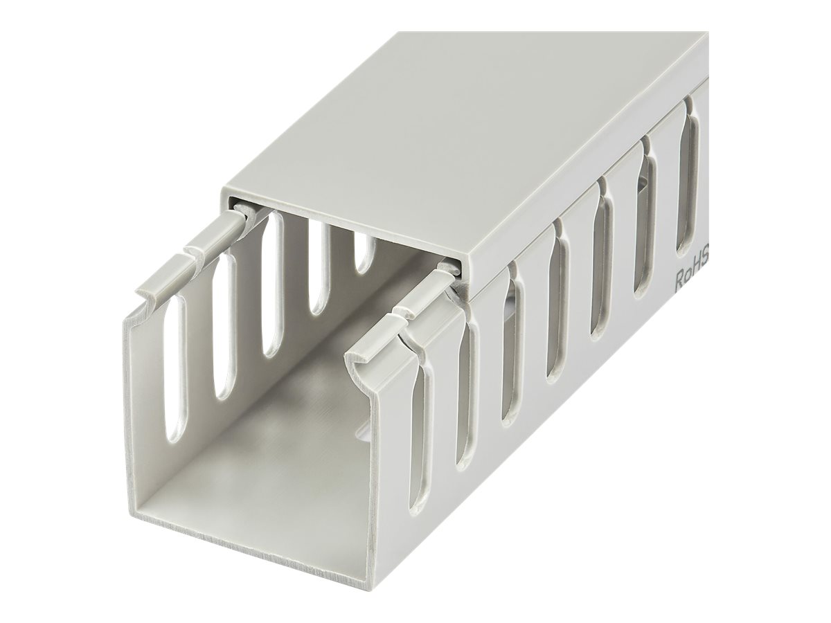 STARTECH.COM 2m Verdrahtungskanal - 50x50mm - Kabelkanal mit 8mm Schlitze - PVC-Netzwerkkabelabdeckung - bis zu 80 Kabel