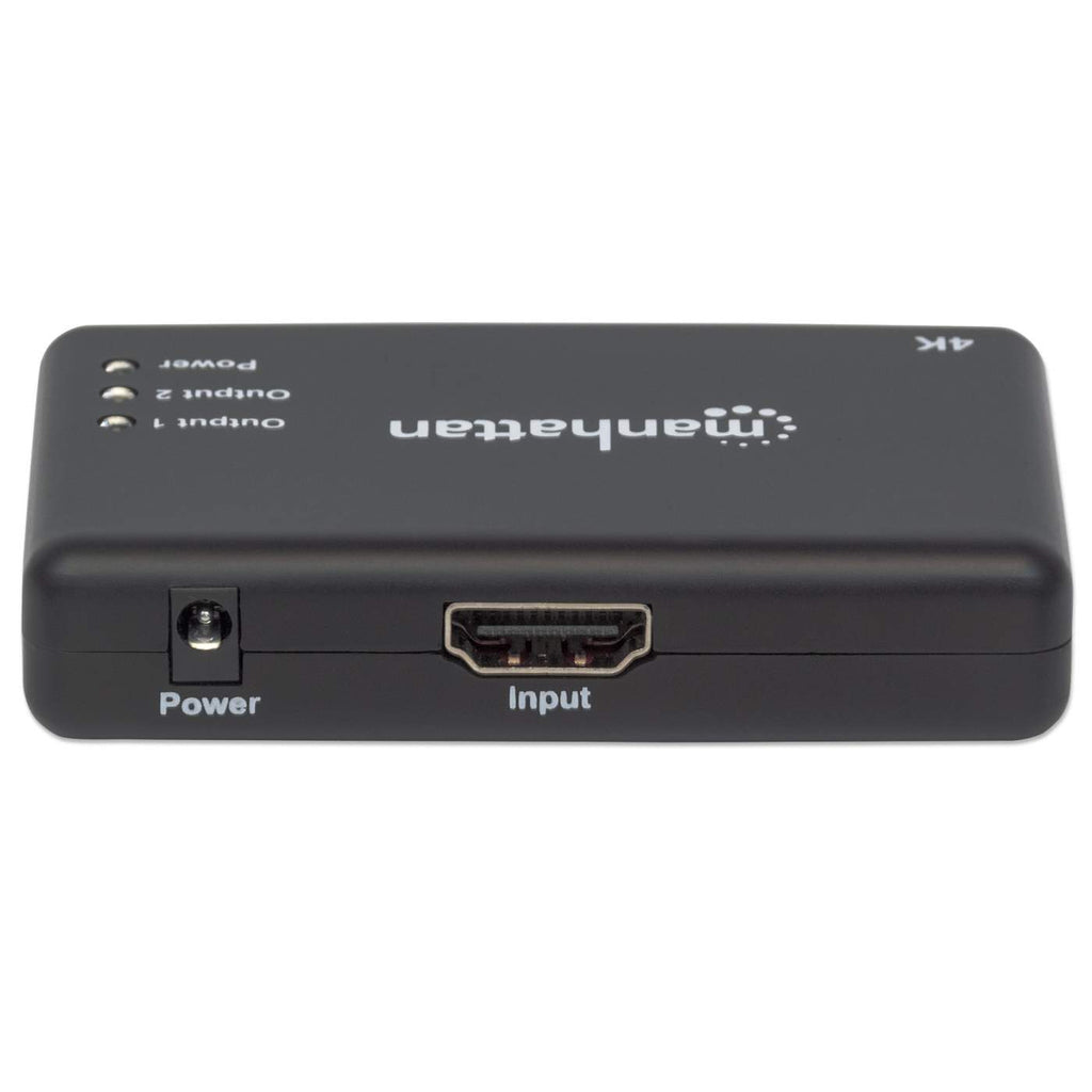 MANHATTAN 4K 2Port HDMISplitter 4K30Hz Stromversorgung ueber Netzteil schwarz