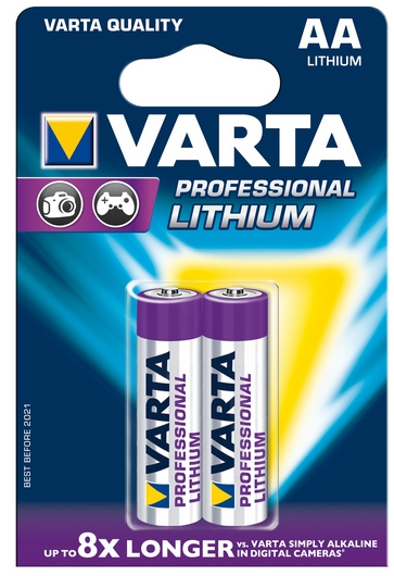 Varta Batterie Mignon 06106 Prof. Lithium AA 2Blister (MHD)