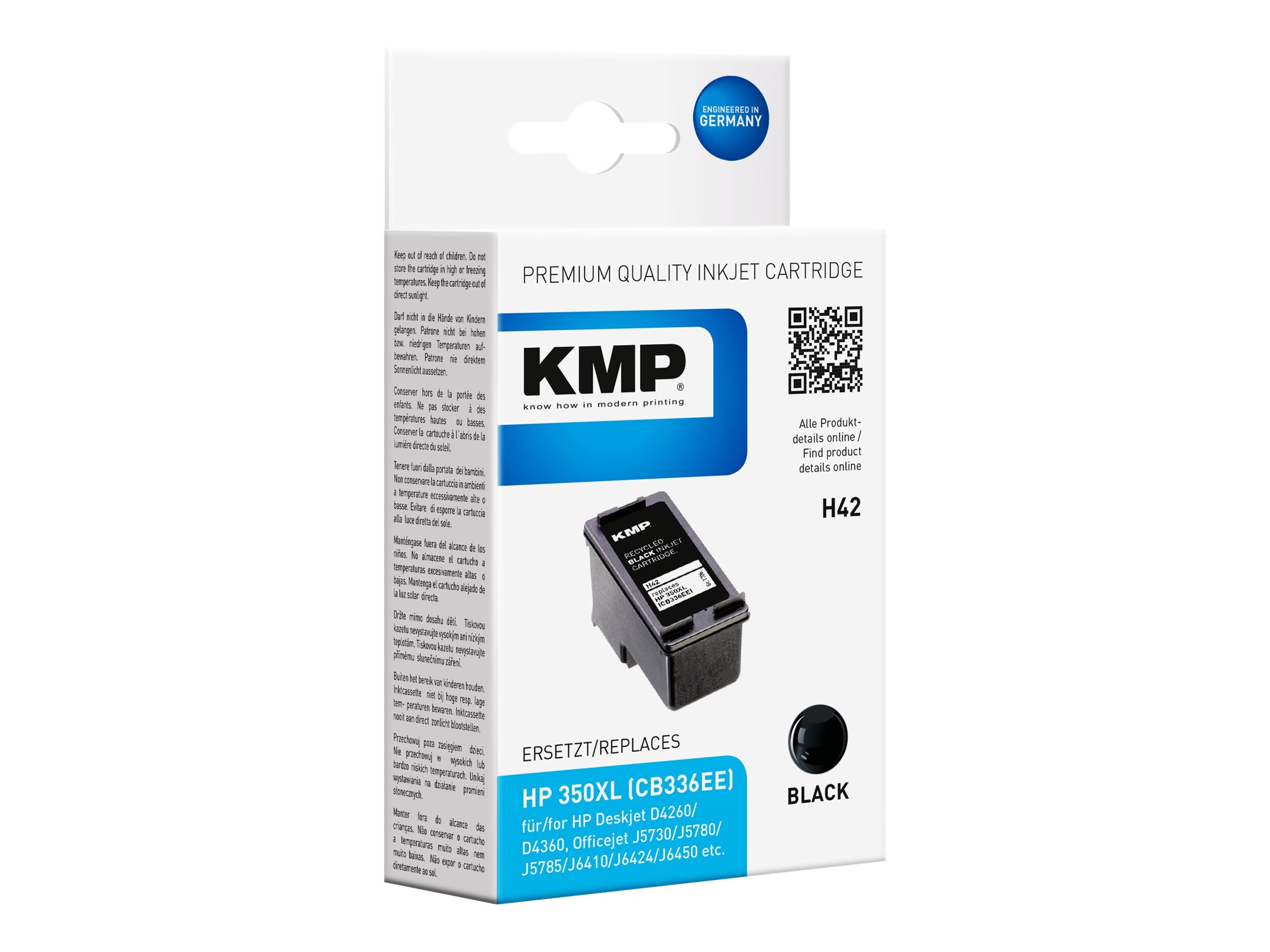 KMP H42 schwarz Druckerpatrone kompatibel zu HP 350XL (CB336EE) KMP H42 schwarz Druckerpatrone kompatibel zu HP 350XL (CB336EE)