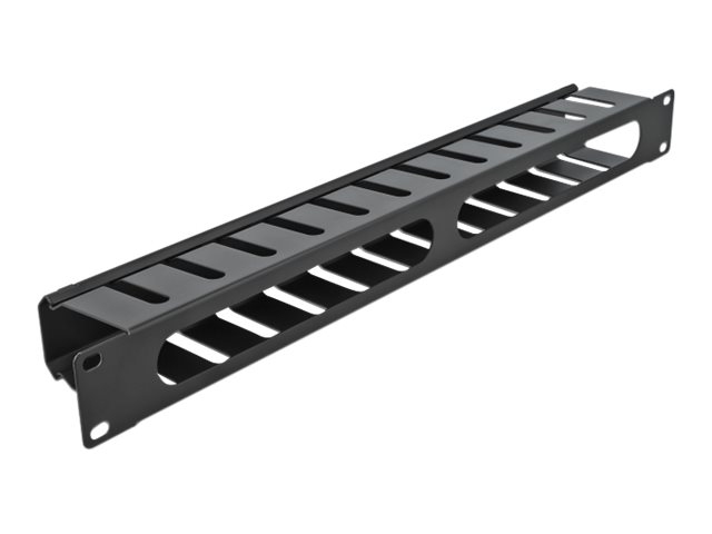 Delock Kabelführungsplatte für Schaltschrank - Schwarz - 1U - 48.3 cm (19")
