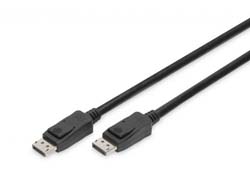 ASSMANN DisplayPort Anschlusskabel DP St/St 5m m/Verriegelung UHD 8K Vers.1.3/1.4 sw