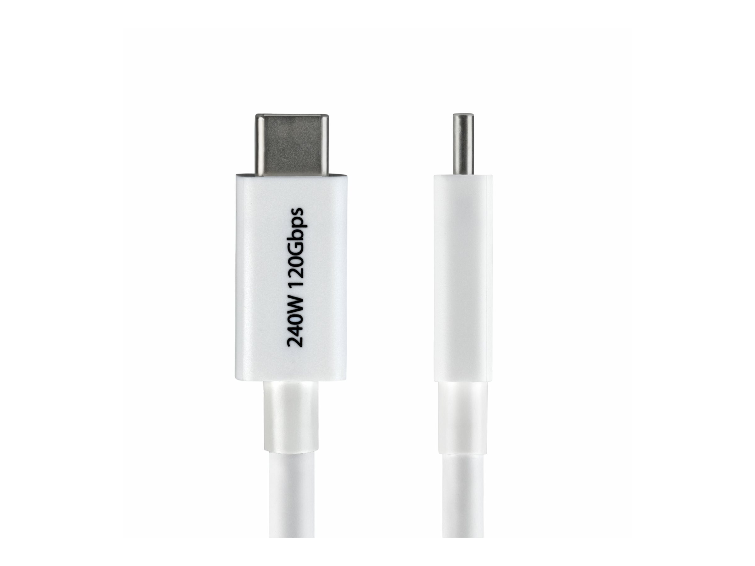 STARTECHCOM 1m Thunderbolt 5 Kabel 80Gbps120Gbps 240W PD 8K 60Hz Thunderbolt zertifiziert TB5 TB4 USB4 USBC Weiss