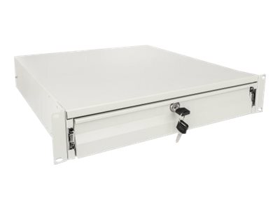 INTELLINET 19 Zoll Schublade 2 HE abschliessbar 466 mm Tiefe fuer Schraenke ab 600 mm Tiefe grau