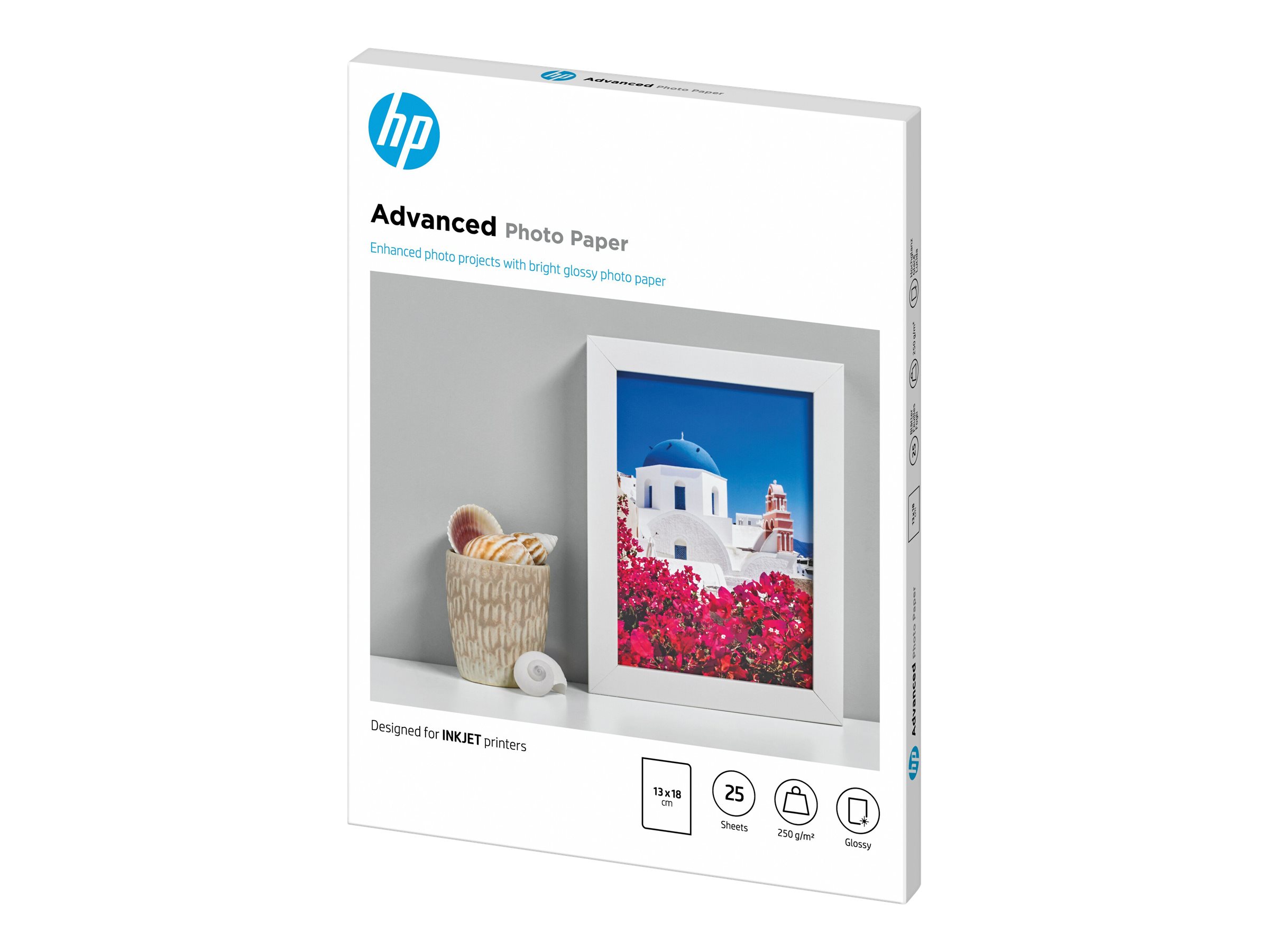 HP original Advanced glossy photo paper Ink cartridge Q8696A 250g/m2 130x180mm 25 sheets 1-pack borderless HP original Advanced glossy photo paper Ink cartridge Q8696A 250g/m2 130x180mm 25 sheets 1-pack borderless