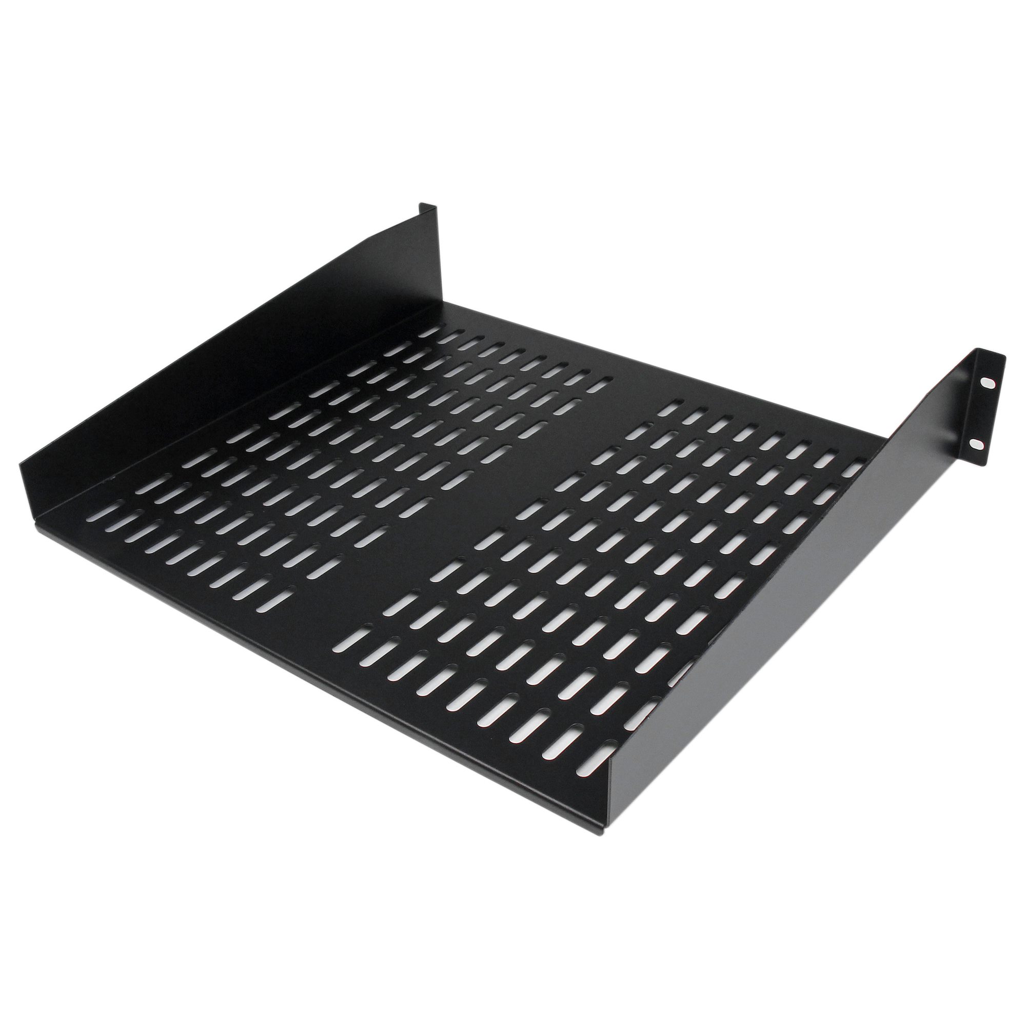 STARTECHCOM 2U 16in Universal Vented Rack Mount Cantilever Shelf Fixed Server Rack Cabinet Shelf 50lbs 22kg