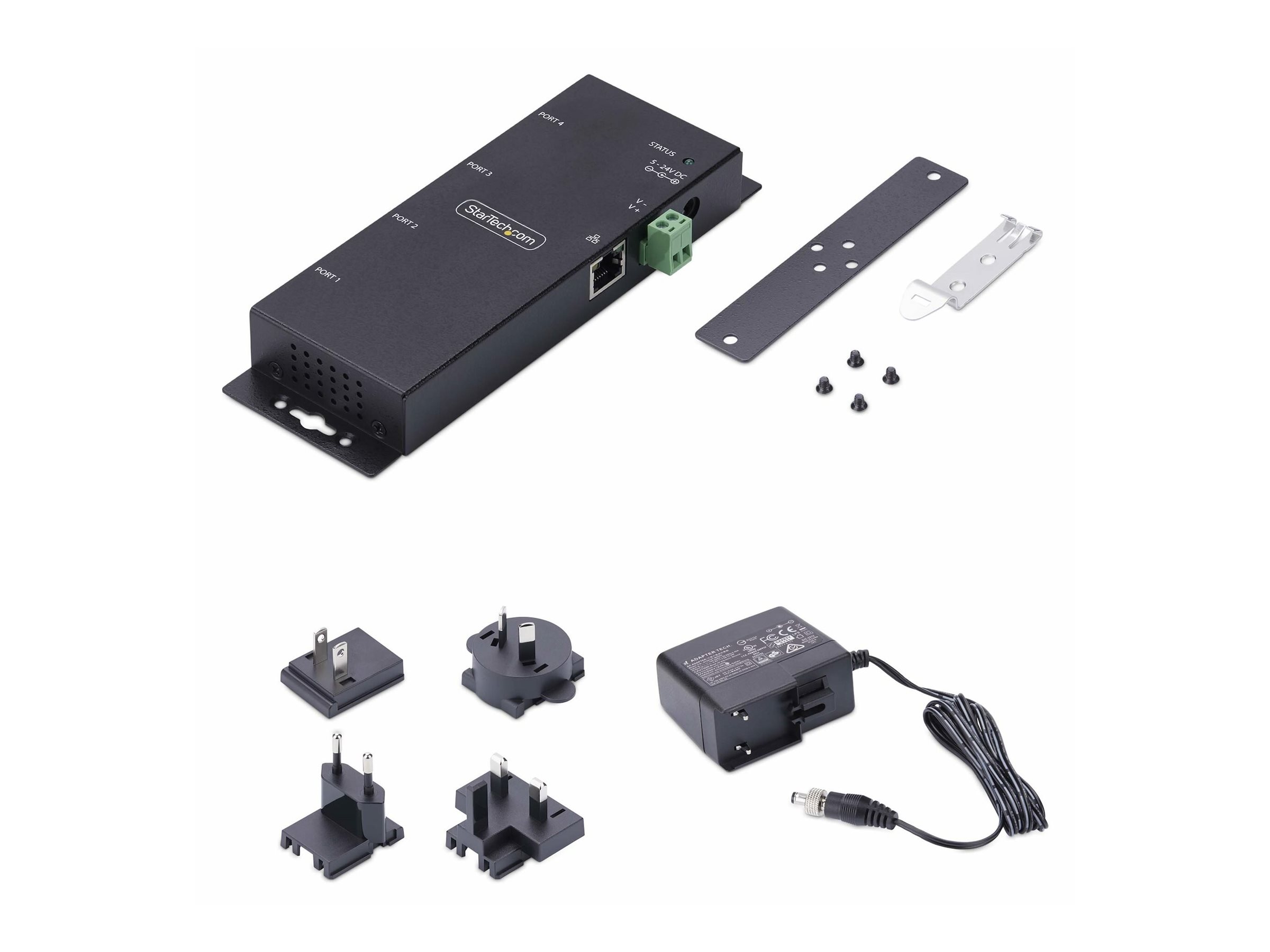 STARTECH.COM 4-Port Seriell auf Ethernet Adapter Serial TCP IP Server Wand/DIN Montage RS232 Ethernet Adapter/Konverter STARTECH.COM 4-Port Seriell auf Ethernet Adapter Serial TCP IP Server Wand/DIN Montage RS232 Ethernet Adapter/Konverter