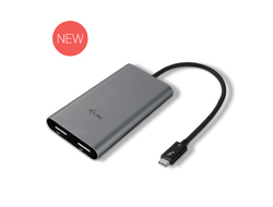 I-TEC THUNDERBOLT3 Dual DP Video Adapter fuer Thunderbolt3 MacOS und Windows unterstuetzt 1x 5K 60Hz Monitor oder 2x 4K 60Hz Monitor