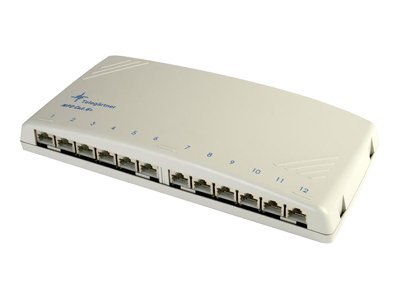 TGTmini Verteiler lichtgrau 12xRJ45 Cat.6A ISOmPD12-HS geschirmt