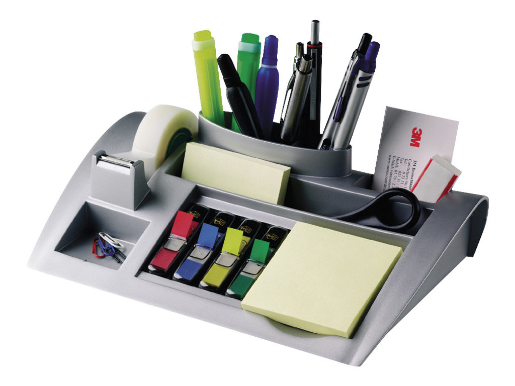 Post-it® Schreibtisch-Organizer C50 silber ABS-Kunststoff 7 Faecher 25,6 x 16,8 x 6,8 cm Post-it® Schreibtisch-Organizer C50 silber ABS-Kunststoff 7 Faecher 25,6 x 16,8 x 6,8 cm