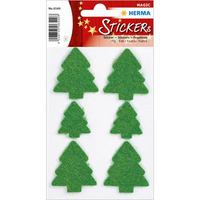 HERMA Aufkleber Weihnachtsbaum, gruen, 6 Etiketten
