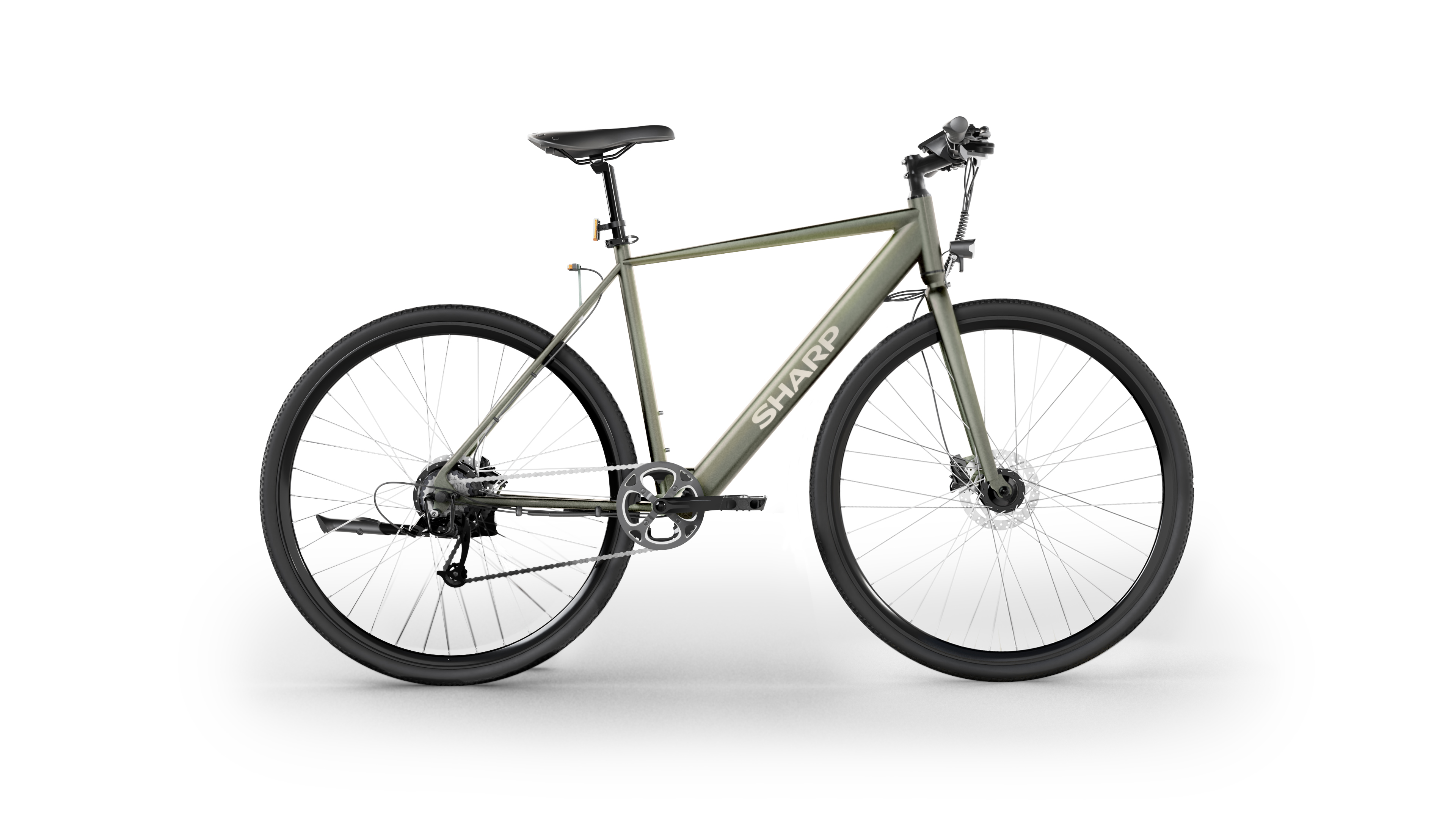 Sharp Gravel EBike 250W Motor App 70km grün glanz