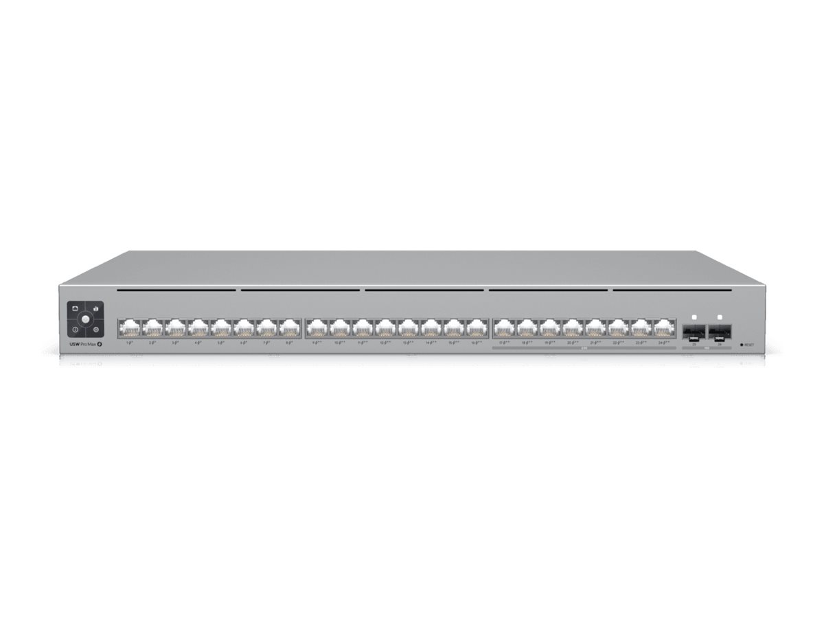UBIQUITI USWProMax24PoE Switch Etherlighting 8x RJ45 25Gbps 16x RJ45 1000Mbps 2x SFP L3 400W PoE