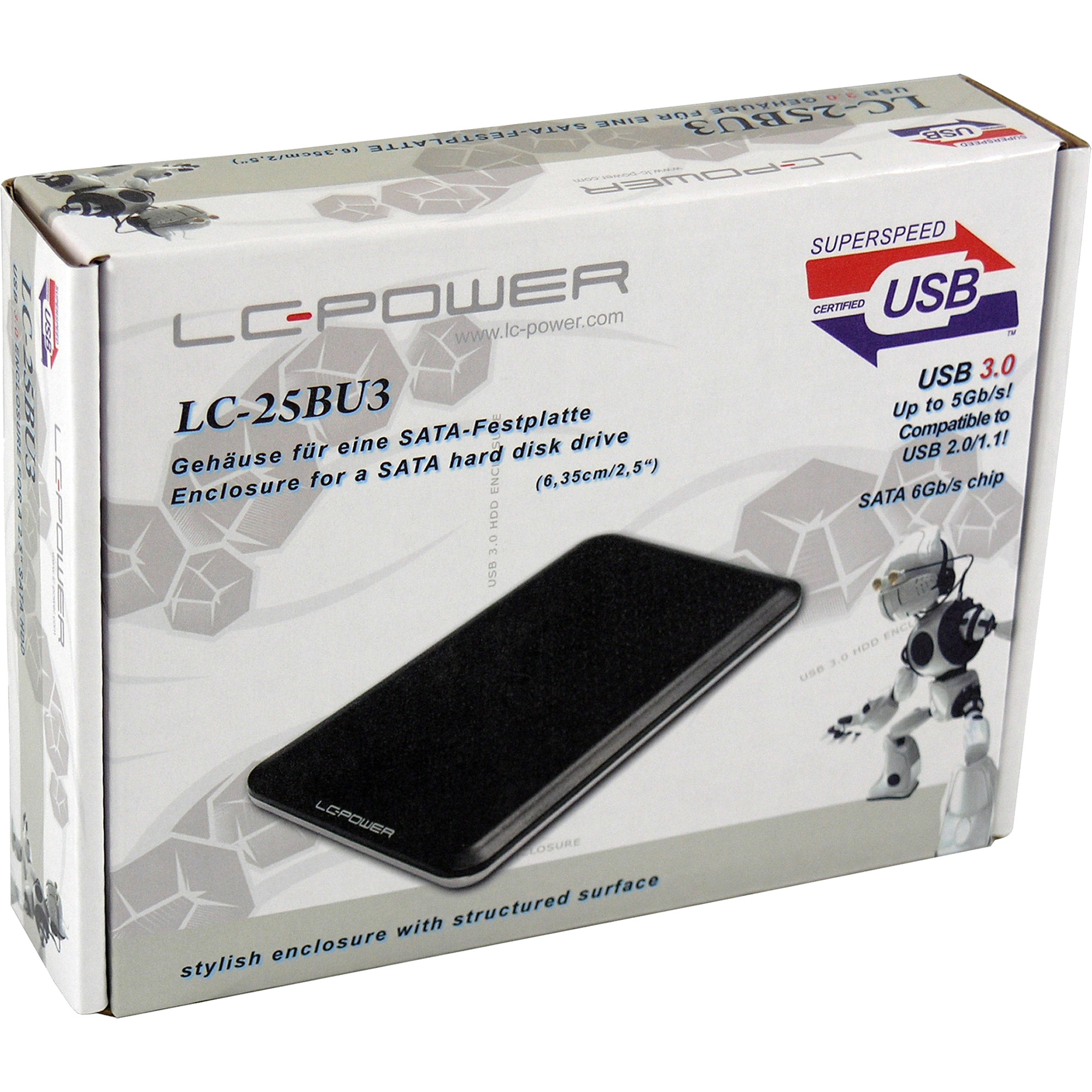 6cm SATA USB3 LCPower black