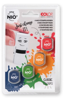 COLOP Stempelkissen Little Nio Classic noble blue, smooth green, shiny orange, brave red 4x 1,7 x 1,7 cm, 4 St