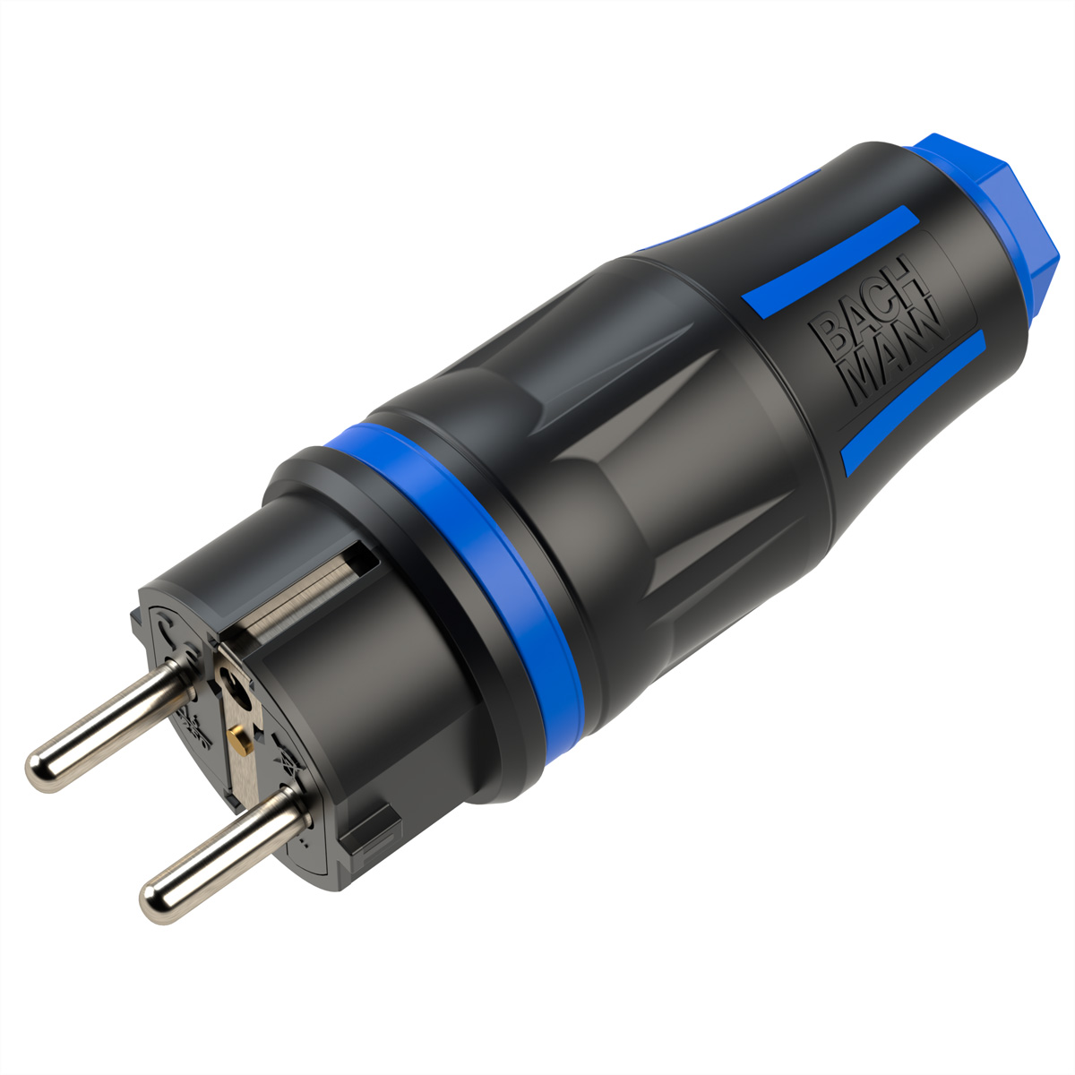 Bachmann Profi‑Schutzkontaktstecker CEE7/7 gummiert