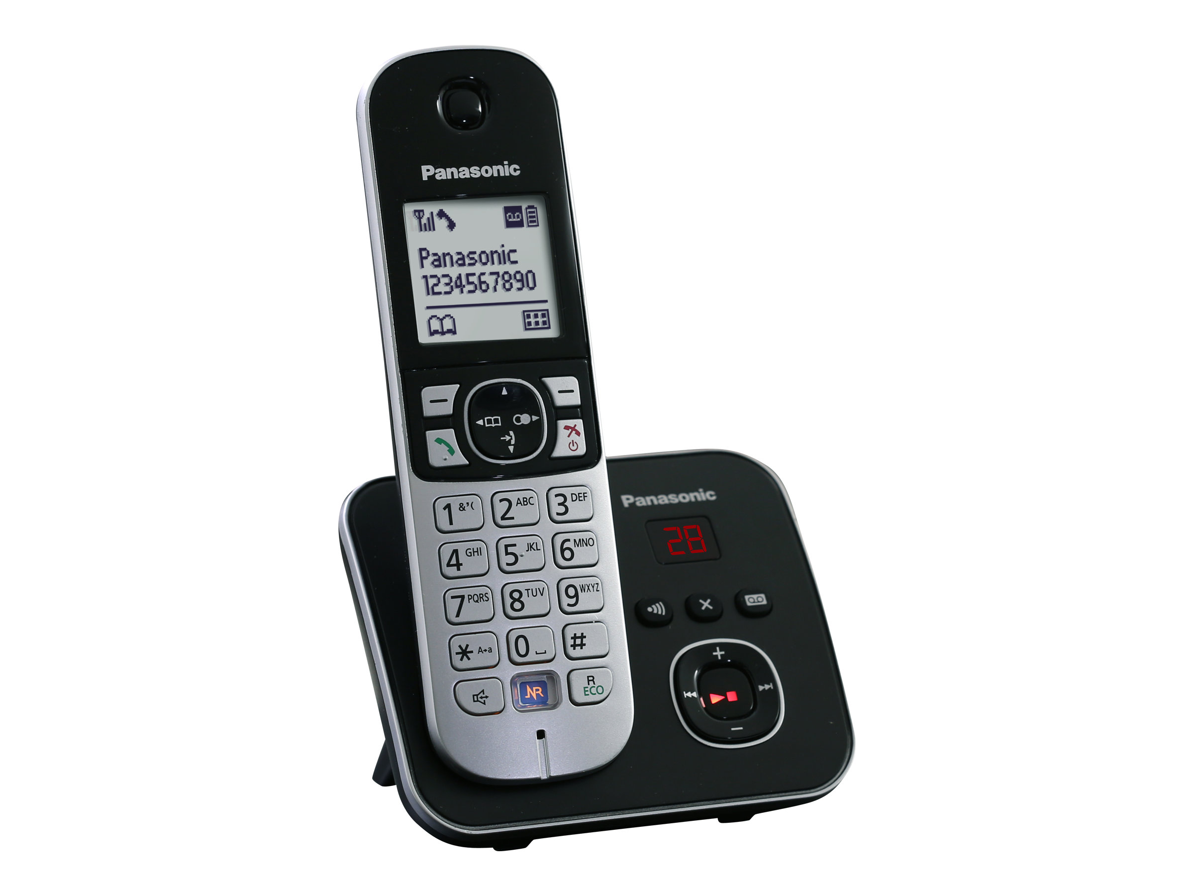 Panasonic KX-TG6821GB Schnurloses Telefon mit Anrufbeantworter schwarz-silber