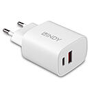 LINDY 20W USB Type A & C Charger