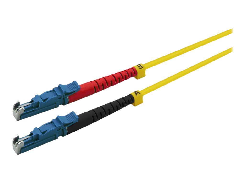LWL Patchkabel E2000®/E2000® (LSH) Duplex 9/125µm OS2 gelb 0,5m