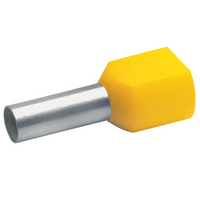 Klauke Zwillings-Aderendhuelse 2x6qmm 26mm hellgelb verzinnt isoliert Klauke Zwillings-Aderendhuelse 2x6qmm 26mm hellgelb verzinnt isoliert
