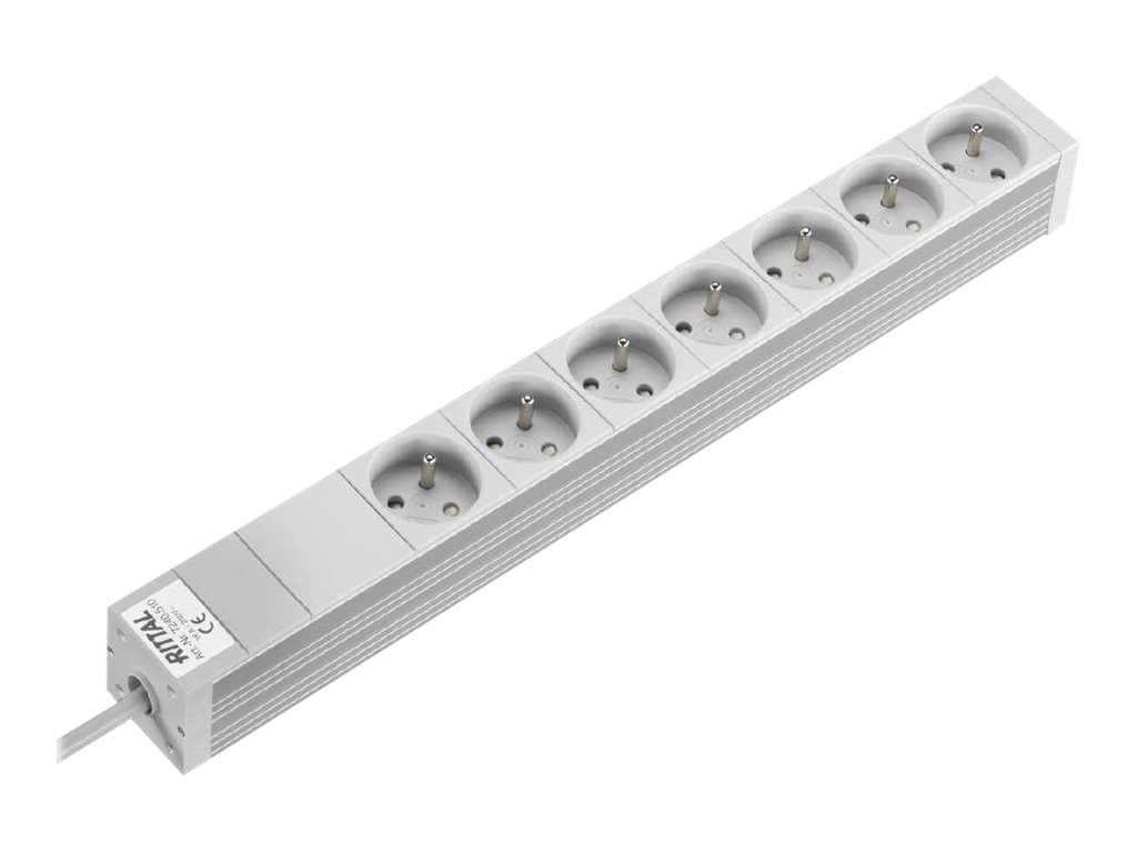 Rittal Steckdosenleiste 7 Dosen Ausführung: F/B 482,6mm 19 Rittal Steckdosenleiste 7 Dosen Ausführung: F/B 482,6mm 19