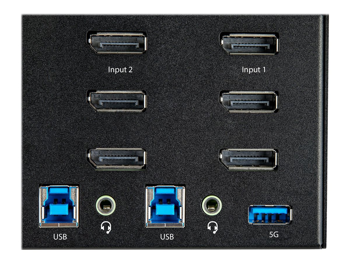 STARTECHCOM 2 Port Triple Monitor DisplayPort KVM Switch 4K 60Hz UHD HDR DP 12 KVM Umschalter