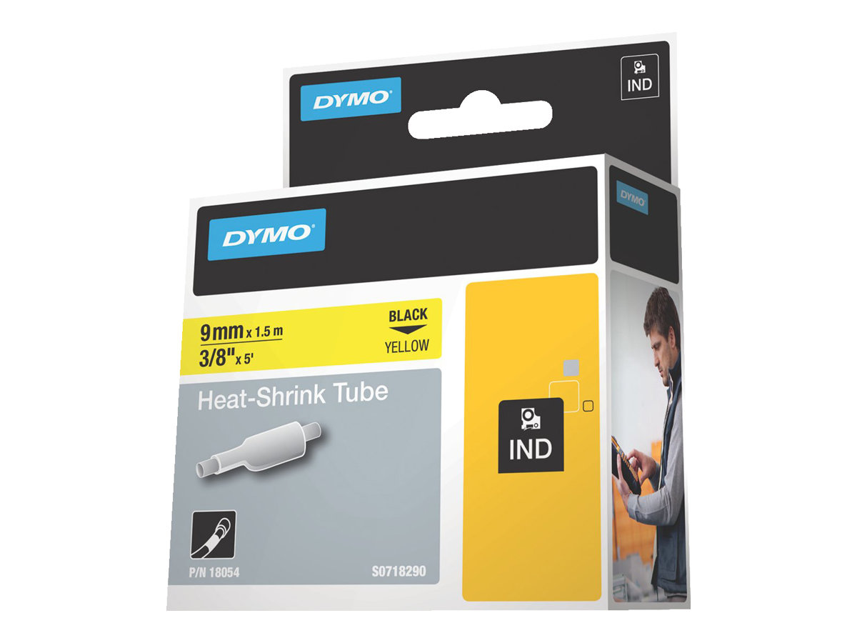 DYMO Schrumpfschlauch RHINO 18054, 9 mm schwarz auf gelb DYMO Schrumpfschlauch RHINO 18054, 9 mm schwarz auf gelb
