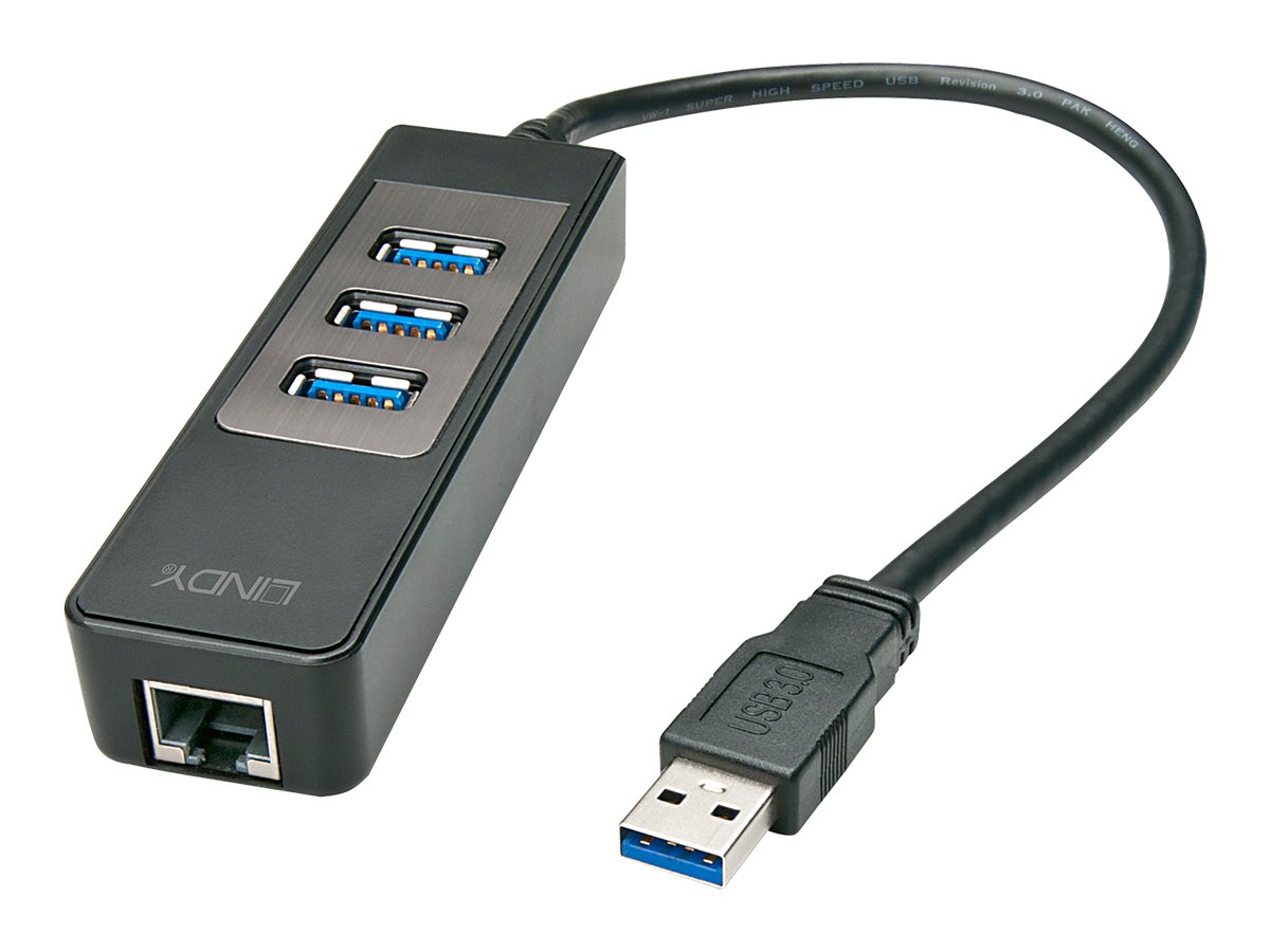 LINDY USB 3.1 Hub/Gigabit Ethernet Adapter bis zu 5Gbitps LINDY USB 3.1 Hub/Gigabit Ethernet Adapter bis zu 5Gbitps