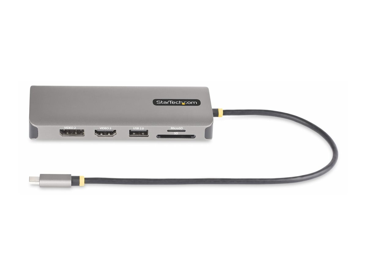 STARTECH.COM Drei Monitor USB-C Multiport Adapter 2x 4K 60Hz + 4K 30Hz HDMI & DP 4x USB-A 100W GbE Laptop Dockingstation