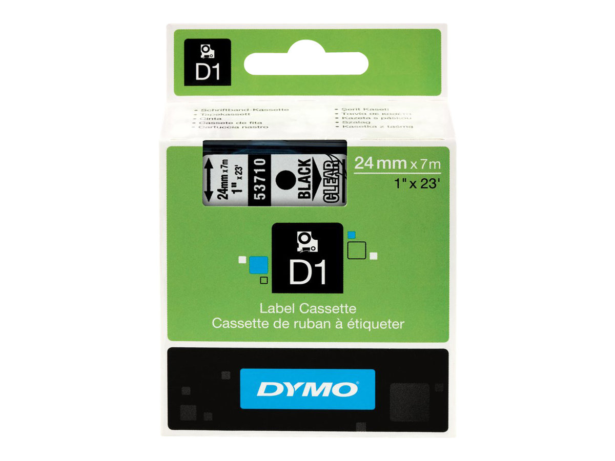 DYMO Schriftband D1 53710 S0720920, 24 mm, schwarz auf transparent, 1 St