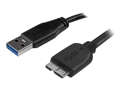 StarTech.com 3m schlankes SuperSpeed USB 3.0 A auf Micro B Kabel - St/St - USB 3.0 Anschlusskabel - Schwarz - USB-Kabel - 3 m