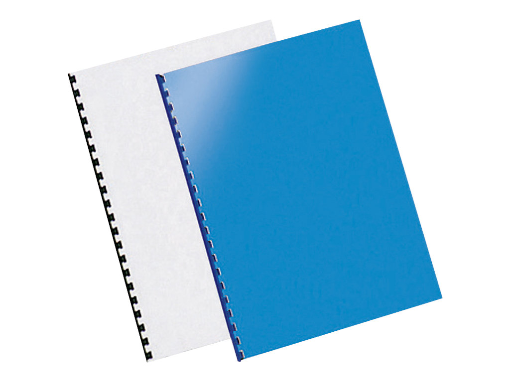 Fellowes Rueckwaende fuer Bindemappen Chromolux blau/weiss, DIN A4 250 g/qm, 100 St.