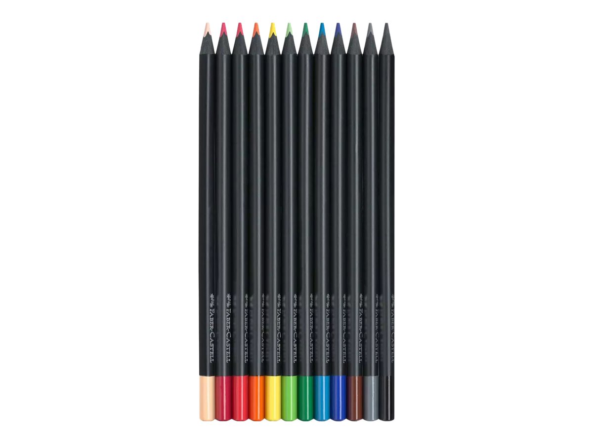 FABERCASTELL Black Edition Buntstifte farbsortiert, 12 St
