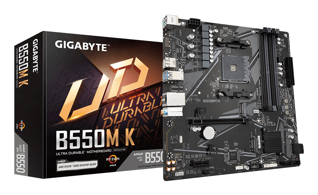 GIGABYTE B550M K AM4 4xDDR4 mATX HDMI DP USB MB